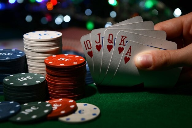 Betting layout showing Player, Banker, and Tie positions